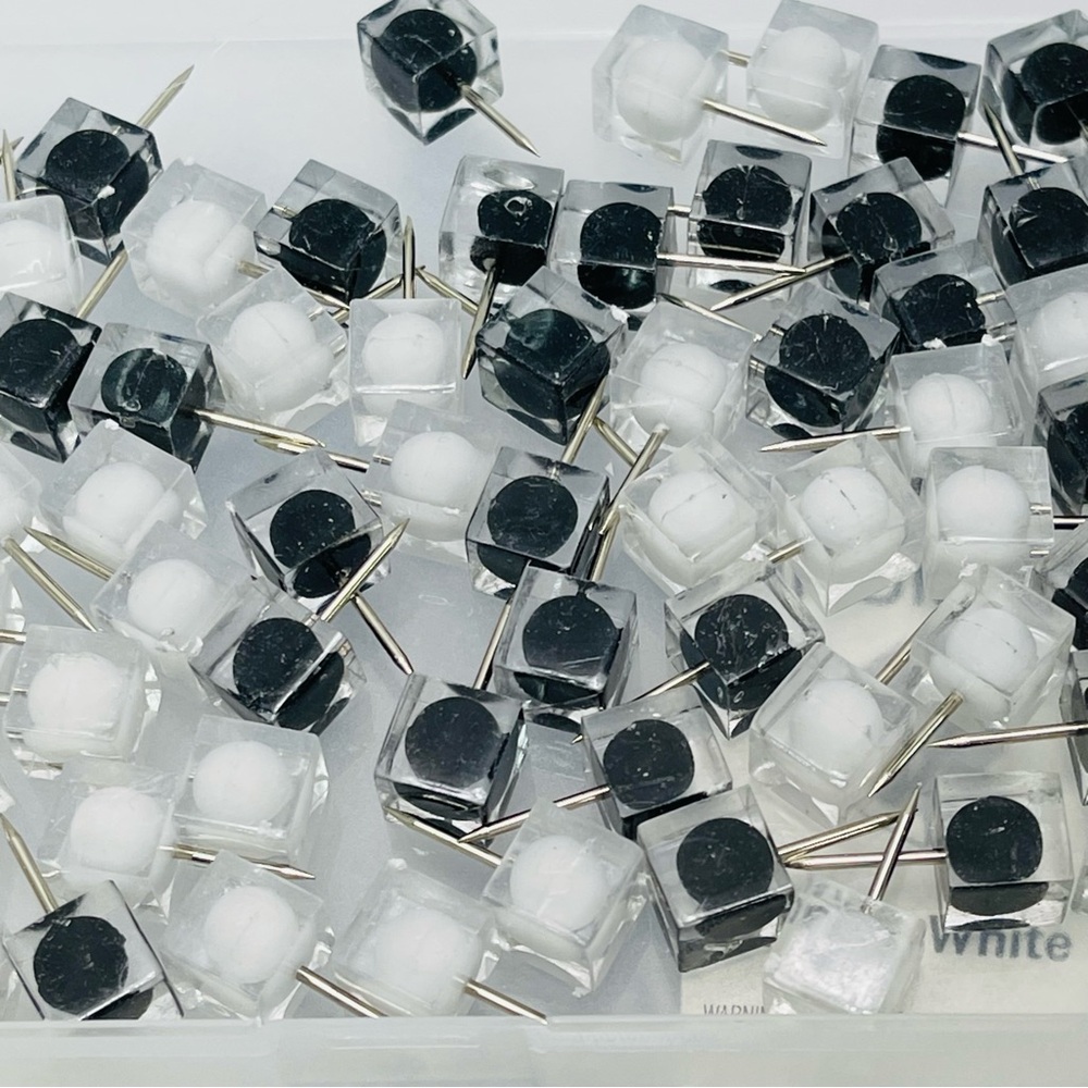 Push Pins Thumb Tacks with Plastic Storage case, Set of 4 Packs of 100 each